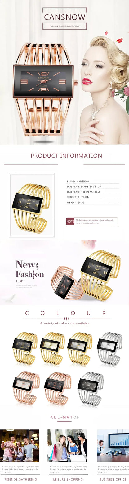 🍒Womens large face watch quality stainless steel luxury fashion rose gold bangle bracelet wristwatch for women dress ladies time piece female occasion jewellery accessory Watch This Bangle