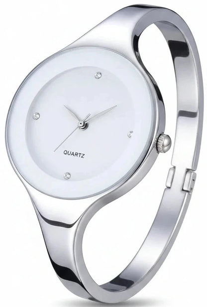 🍒Bangle watch for women stainless steel bracelet angle simple stylish fashion wrist watch analog quartz elegant jewellery silver and solid colour gift accessory Dont Risk Miss This Cool Wrist