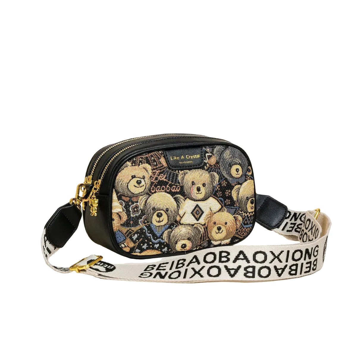 🍒Casual crossbody bags for women pu leather ladies luxury designer bags female large  capacity crossbody shoulder travel bag holiday bag ‘ BEAR Your Cute With A TEDDY Bag