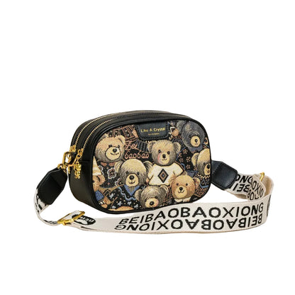 🍒Casual crossbody bags for women pu leather ladies luxury designer bags female large  capacity crossbody shoulder travel bag holiday bag ‘ BEAR Your Cute With A TEDDY Bag