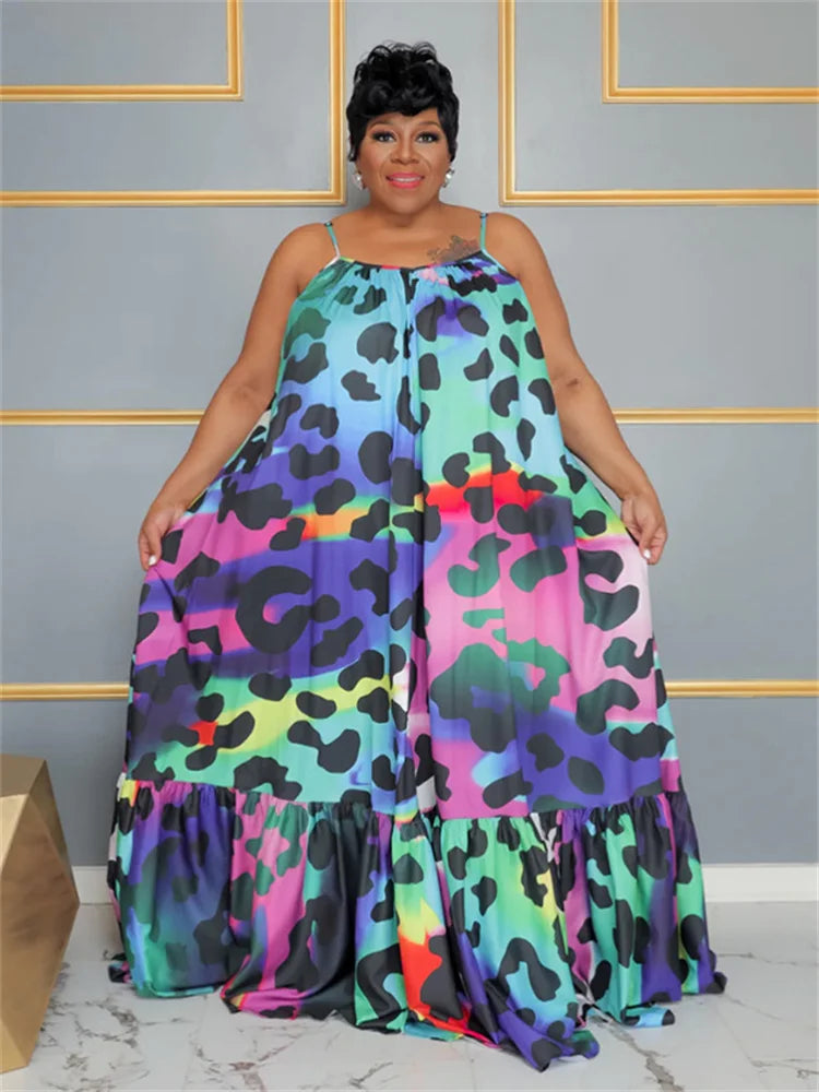 🍒Plus size dieredrukrok somerklere blomme uitrusting kleurvolle vollengte slim-informele dames maxi-rokke chiffonmateriaal a-lyn Verryk Jou Dier