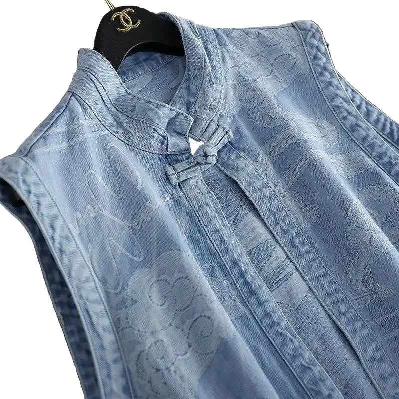 🍒Denim Vests womens spring sleeveless jacket for autumn fashion denim waistcoat outer wear all-match cool daily chic loose casual vintage style clothes versatile Y2k clothing  Dash-on Denim Daily