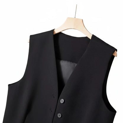 🍒Suit vest for women v-neck  business vest jacket sleeveless waistcoat with pocket front for office commute style buttons sleeveless outerwears  Cute Covers