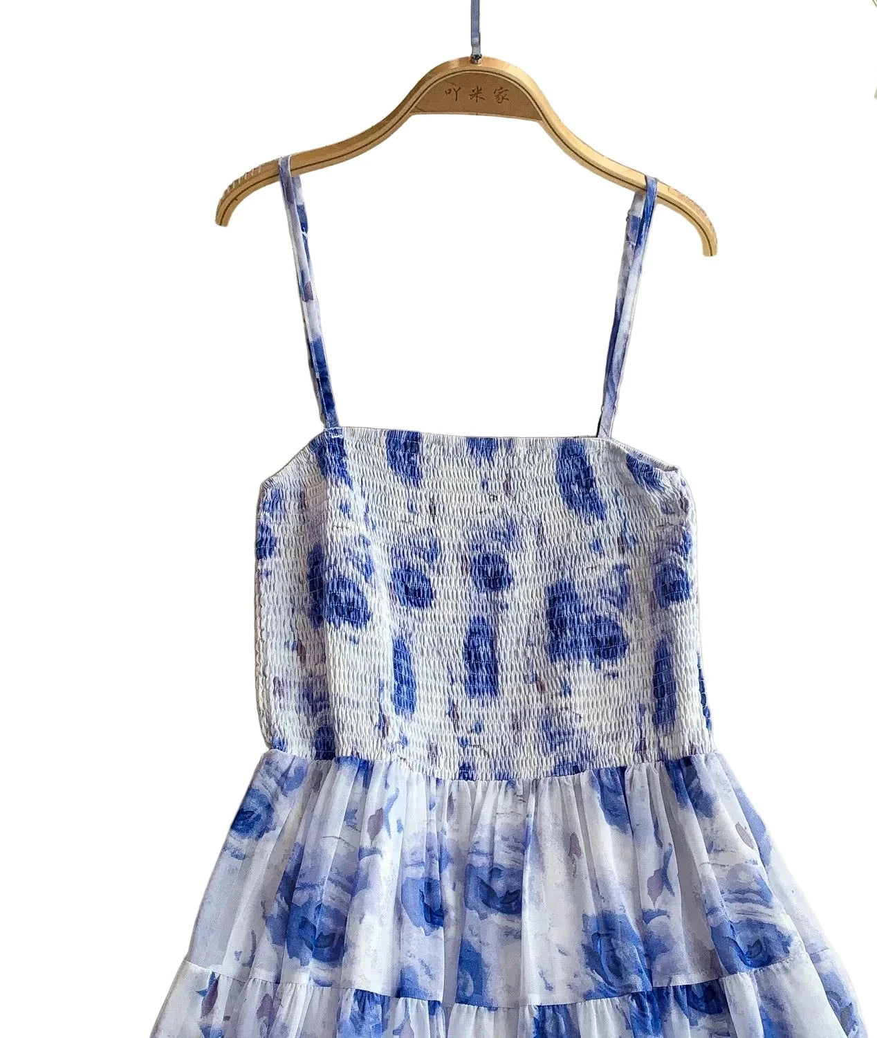 🍒Backless summer dress for women fashion beach wear slip sleeveless spaghetti straps smart casual outfit Flouncey Floral Fun