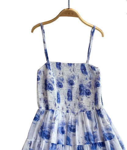 🍒Backless summer dress for women fashion beach wear slip sleeveless spaghetti straps smart casual outfit Flouncey Floral Fun