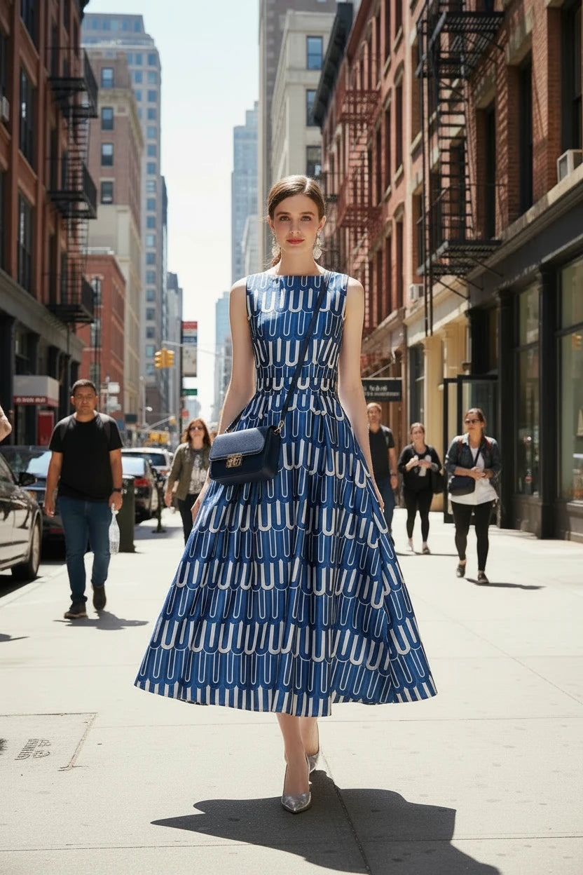 🍒Designer fashion dress floral print clothing vintage a line party wear outfit for women birthday dinner retro runway occasion wear  make ARRANGEMENTs for these FLOWERs