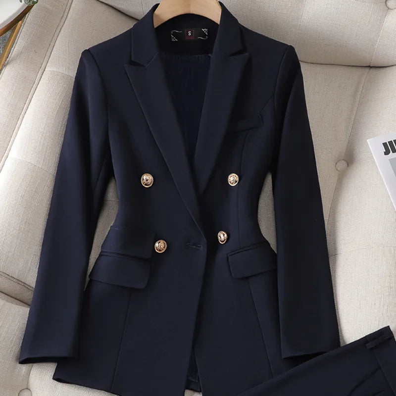 🍒Two piece womens blazer Jacket and long oants set elegant office wear matching outfit Y2k occasion clothes Get "WHITE Into BLACK And B-l-ACK To WHiTE