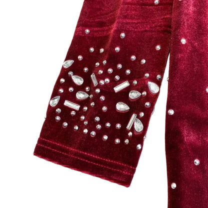 🍒Bodycon o-nek langmou rok glitter strass uitrusting fluweel sjiek oesjaarstyl klere sjiek herfsmode partytjie geleentheid drag Kry Wyn Stoned