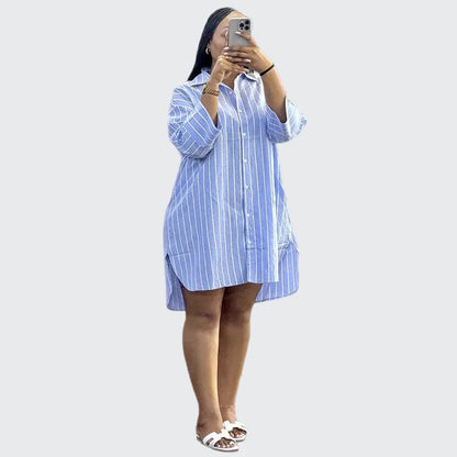 🍒Mid length shirt top turn down collar shirt womens dress tops full sleeve top striped pastel fashion Y2k streetwear Spring summer blouses  Shirt Some Style