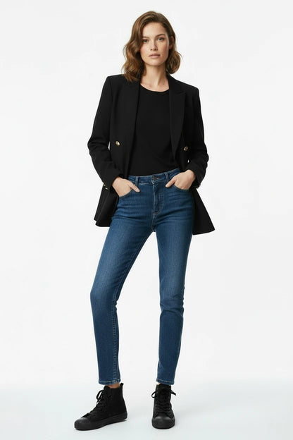 🍒Langmou dubbelborsbaadjie met lapel kort jasse vir vroue hoë kwaliteit buiteklere mode slim gemaklike baadjie vroue