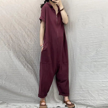 🍒Jumpsuit for women casual playsuit cargo pants zipper bodysuit summer long romper Y2k Clothes Be A Bear