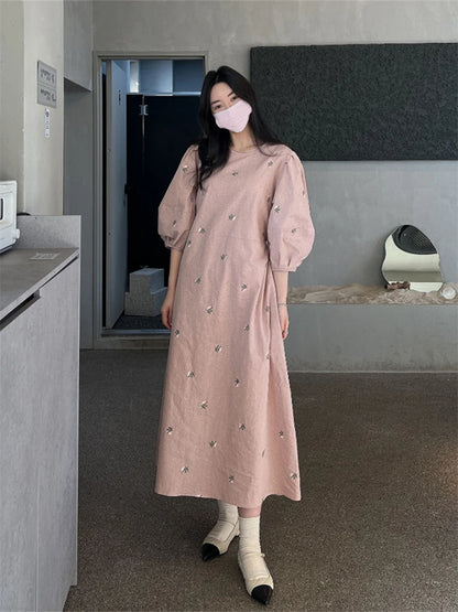 🍒Long vintage sunmmer dress sundress long for Women maxi outfit casual clothing floral fashion wear Fully Floral