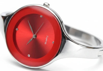 🍒Bangle watch for women stainless steel bracelet angle simple stylish fashion wrist watch analog quartz elegant jewellery silver and solid colour gift accessory Dont Risk Miss This Cool Wrist
