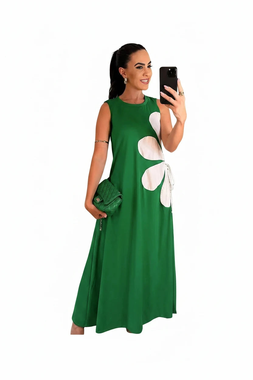 🍒Blommerplasing rok moulose somermode vir vroue blomme-uitrusting gedrukte middellyf hol uit maxi rok vroulike gemaklike drag vakansiedrag strandpartytjieklere Mouloos Ritssluiting agterop vakansiedrag Wees 'n blommevrou aan die kant