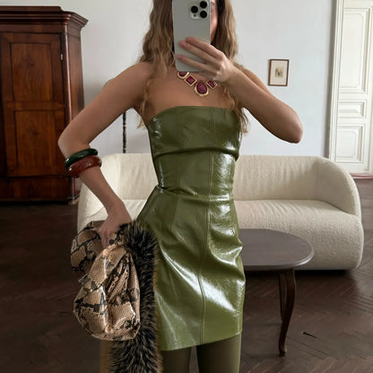 🍒Leather fashion jackets women skirt sets zipper loose coat wth stand up collar and straight midi skirt chic autumn party wear occasion wear smart casual clothing for women They Will Envy Your Leather