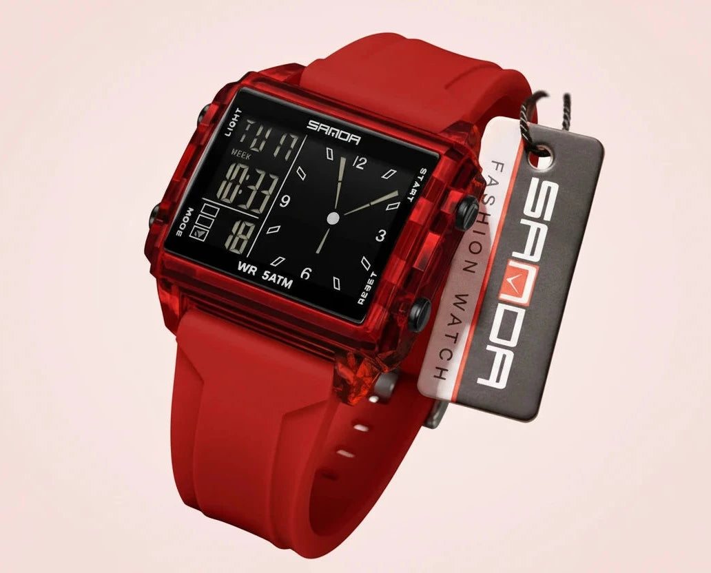 🍒Fashion electronic watches unisex luminous calendar time piece waterproof clock outdoor sports Casual Ladies Digital Wristwatch  Face The Day With A Big Face