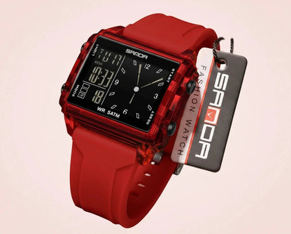 🍒Fashion electronic watches unisex luminous calendar time piece waterproof clock outdoor sports Casual Ladies Digital Wristwatch  Face The Day With A Big Face
