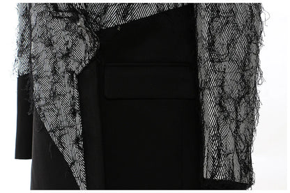 🍒Chic blazer asymmetrical design jacket patchwork contrast colour personality high street smart casual coats women Be A-  STAR in your fashion JACKET