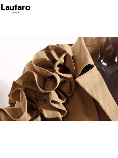 🍒Lang slootjas vir vroue Gordel elegante sjiek stylvolle luukse ontwerpersbuiteklere vroulike mode-aanloopbaan-klere  Hoef nie te RUFFEL vir 'n nuwerwetse TRENCH nie