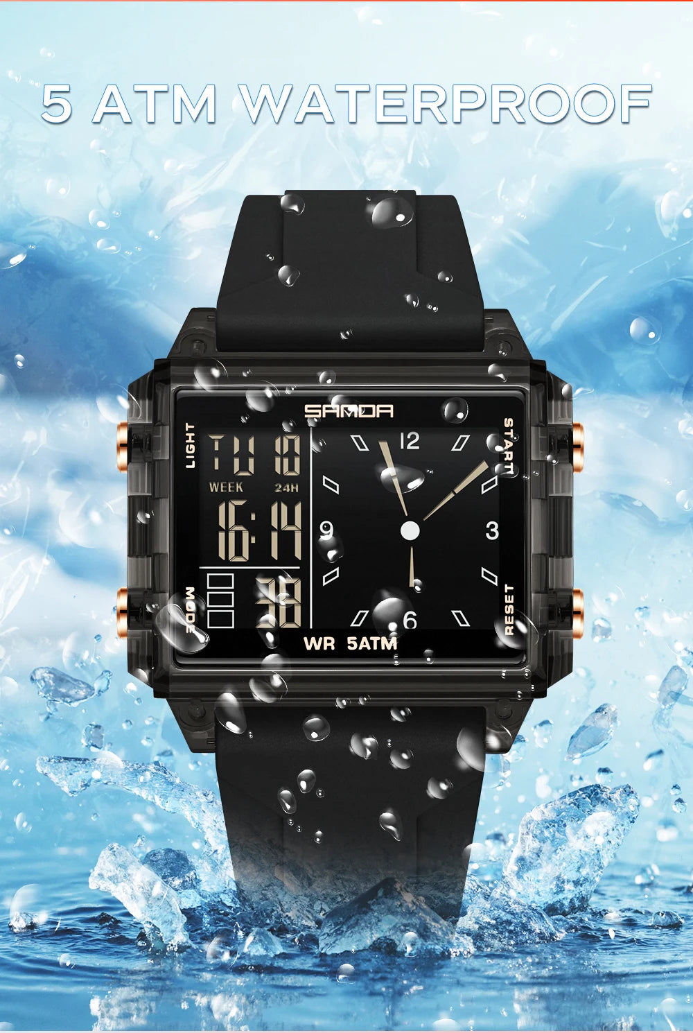 🍒Fashion electronic watches unisex luminous calendar time piece waterproof clock outdoor sports Casual Ladies Digital Wristwatch  Face The Day With A Big Face
