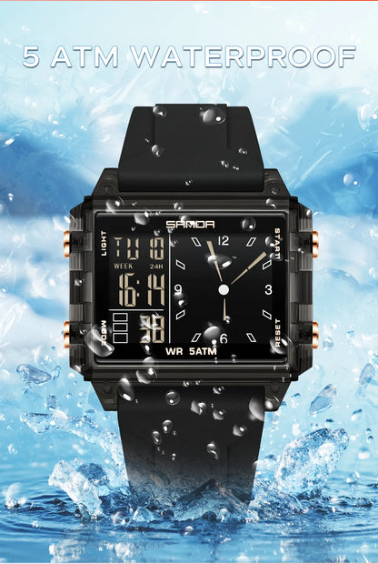 🍒Fashion electronic watches unisex luminous calendar time piece waterproof clock outdoor sports Casual Ladies Digital Wristwatch  Face The Day With A Big Face