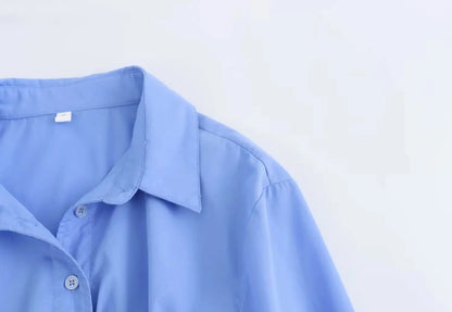 🍒Long sleeve shirt jacket women's tie top with wide sleeves female fashion clothing basic solid shirt smart casual blouse  Picture Yourself In This Pastel