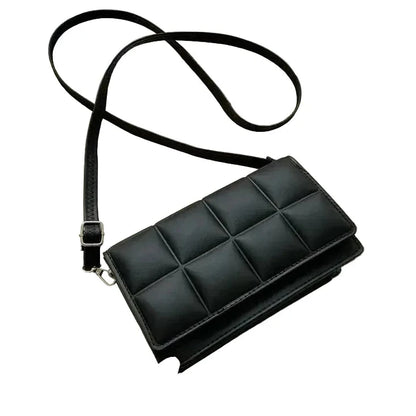 🍒Solid colour shoulder bag crossbody handbags female cushioned designer pu leather bags for smart casual accessory for women Chocolate Bag