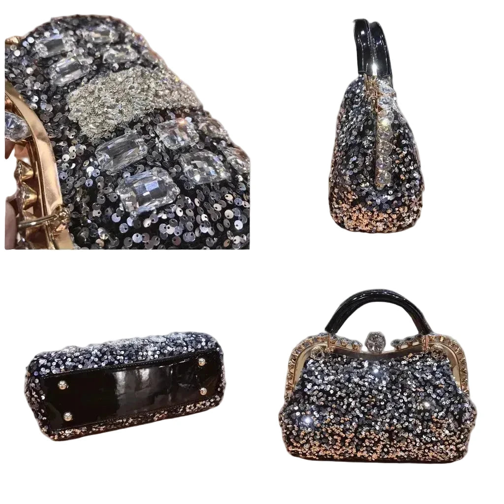 🍒Diamant-paillettesak ontwerpershandsak-handelsmerk mode ingelegde versierde kruislyf-skouersakke vir aandrok geleentheid Haastig Vir Hierdie Kors