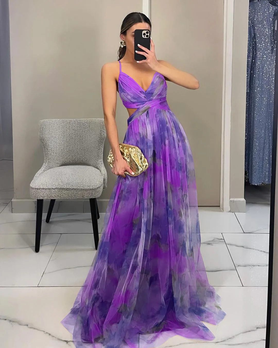 🍒Mesh evening dress spaghetti straps off shoulder vacation fashion outfit for summer party v-neck dress high waist backless occasion wear Mingle In A Mesh