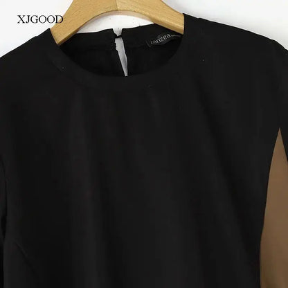 🍒Street style fashion dress t-shirt style short sleeve round neck outfit smart casual women's patchwork and pocket summer wear Patch Up Your Fashion And pocket the Change
