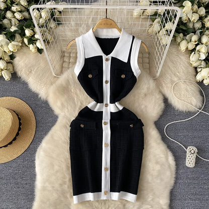 🍒gebreide minirok, styfpassend, moulose uitrusting, hemp-rok, semi-formeel, breiwerk, vroue, somermode