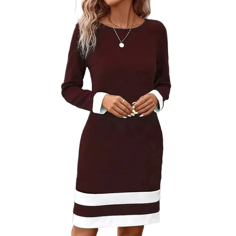 🍒Autumn winter fashion slim fitting long sleeve knitted dress women round neck outfit female smart casual clothes Cool Fashion Lines