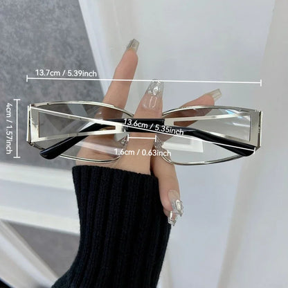 🍒Vierkantige ontwerpersonbrille vir vroue unisex metaalraam koelbrille vroulike ontwerpersmode-brille OntwerpOmKoelTeWees