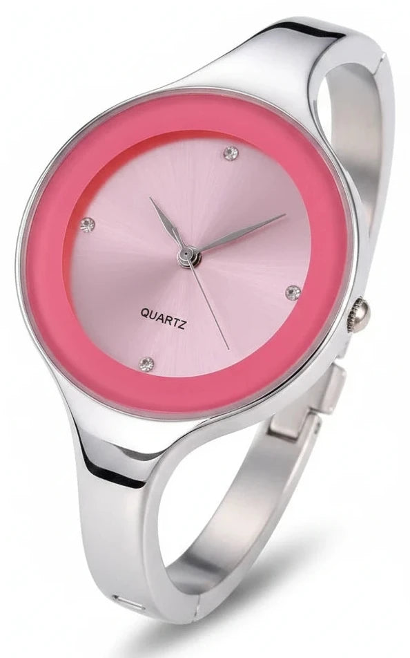 🍒Bangle watch for women stainless steel bracelet angle simple stylish fashion wrist watch analog quartz elegant jewellery silver and solid colour gift accessory Dont Risk Miss This Cool Wrist