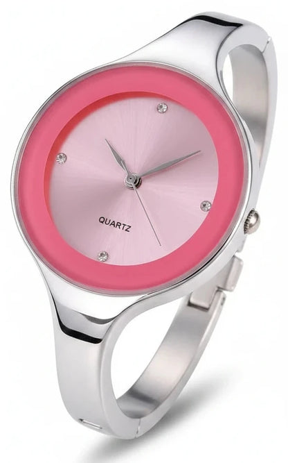 🍒Bangle watch for women stainless steel bracelet angle simple stylish fashion wrist watch analog quartz elegant jewellery silver and solid colour gift accessory Dont Risk Miss This Cool Wrist