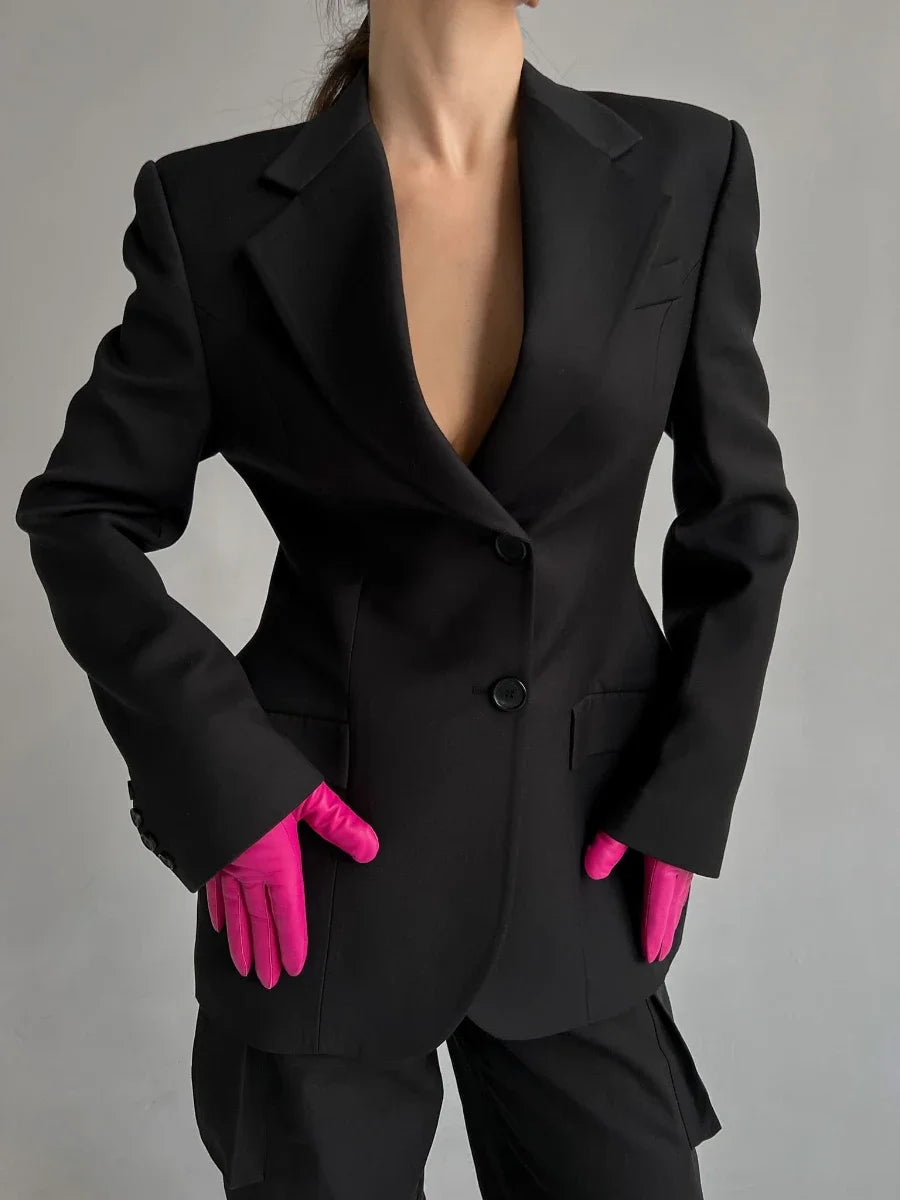 🍒 Women's autumn winter jacket faux wool blazer winter chic clothes slim waist coats office ladies double breasted fashion suits Jacket women occasion clothing Drink A GLASS In An HOUR