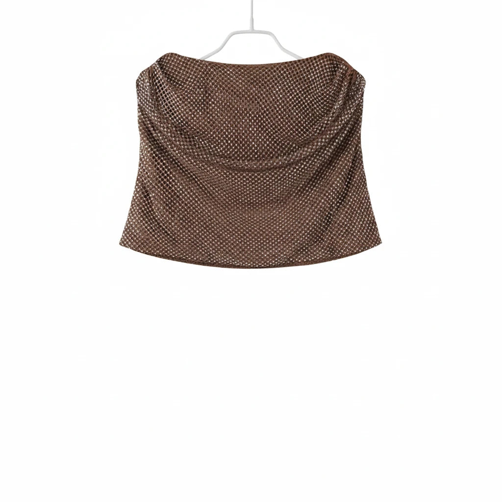 🍒Strapless vest top plus mini skirt sets womens pleated backless sleeveless tops short a-line skirts occasion party wear