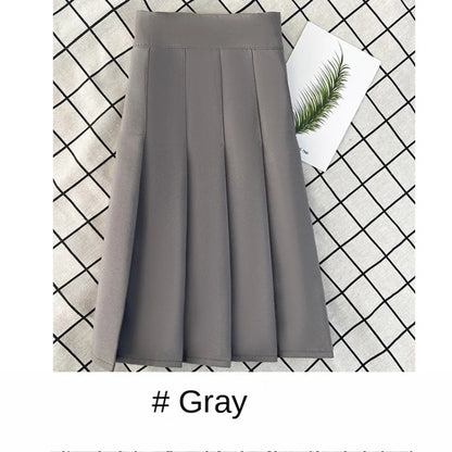 🍒Summer high waist skirt a-line short black plleated midi smart casual clothimg women female fashion wears Get These Box Pleats Boxed