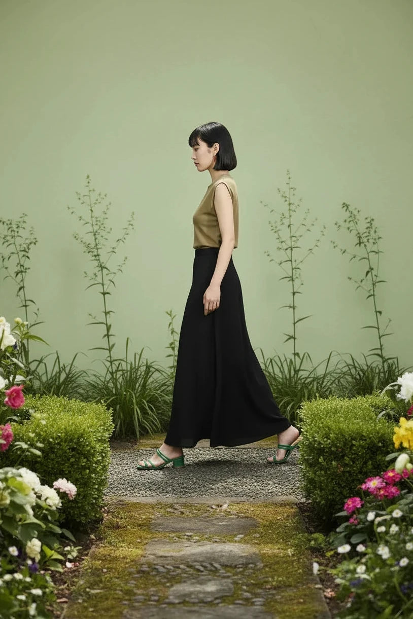🍒High waist summer skirt trousers for women smart casual wear a-line clothing aesthetic quality pants No Need To Look Far And Wide For This Wide Wide