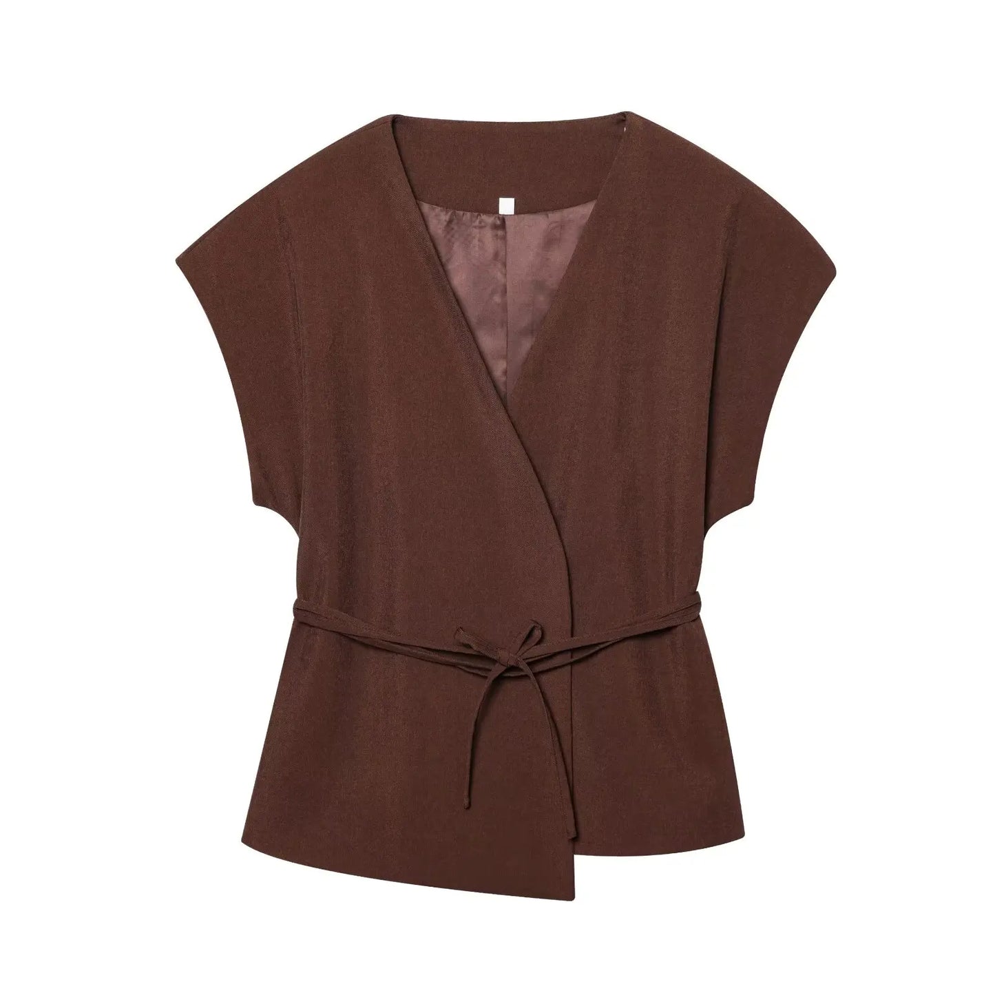 🍒Trouser suits for women sleeveless v-neck top with belt and straight pants wide leg sets spring summer clothing smart casual clothes party occasion wear two piece Two Piece Ease