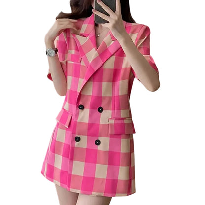 🍒春夏西装外套轻奢高端西服女格子时尚夹克宽松设计感上衣女士休闲服饰 看看这款靓丽外套