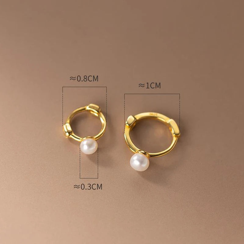 🍒925 Sterling silwer mode-oorbelle, pêrel-omhelsertjies, natuurlike pêrel-ringoorbelle vir vroue, dogter, troujuweliersware, eenvoudige styl Kry Hierdie Geskenk Het