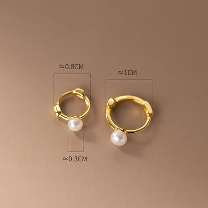 🍒925 Sterling silwer mode-oorbelle, pêrel-omhelsertjies, natuurlike pêrel-ringoorbelle vir vroue, dogter, troujuweliersware, eenvoudige styl Kry Hierdie Geskenk Het