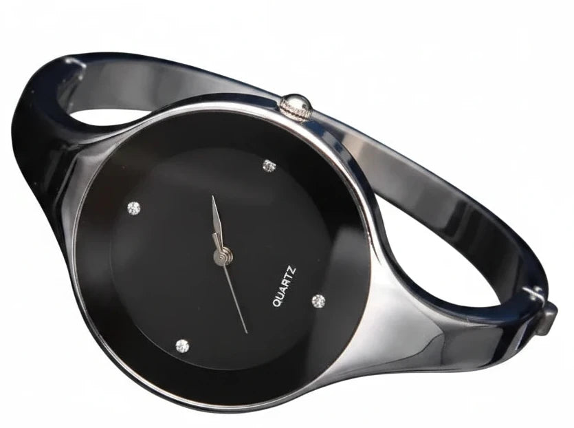 🍒Bangle watch for women stainless steel bracelet angle simple stylish fashion wrist watch analog quartz elegant jewellery silver and solid colour gift accessory Dont Risk Miss This Cool Wrist
