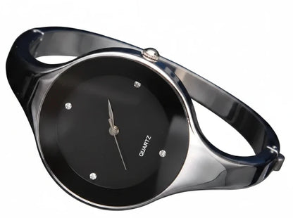 🍒Bangle watch for women stainless steel bracelet angle simple stylish fashion wrist watch analog quartz elegant jewellery silver and solid colour gift accessory Dont Risk Miss This Cool Wrist