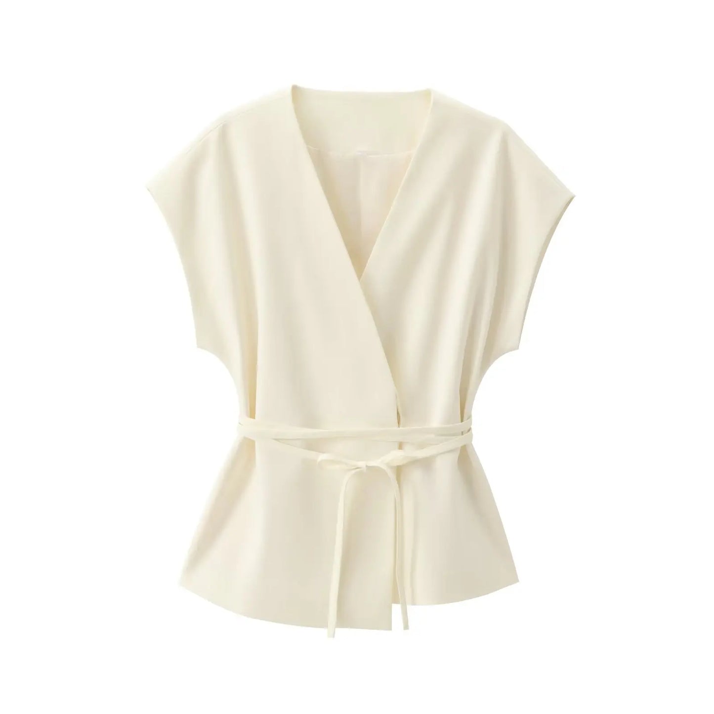 🍒Trouser suits for women sleeveless v-neck top with belt and straight pants wide leg sets spring summer clothing smart casual clothes party occasion wear two piece Two Piece Ease