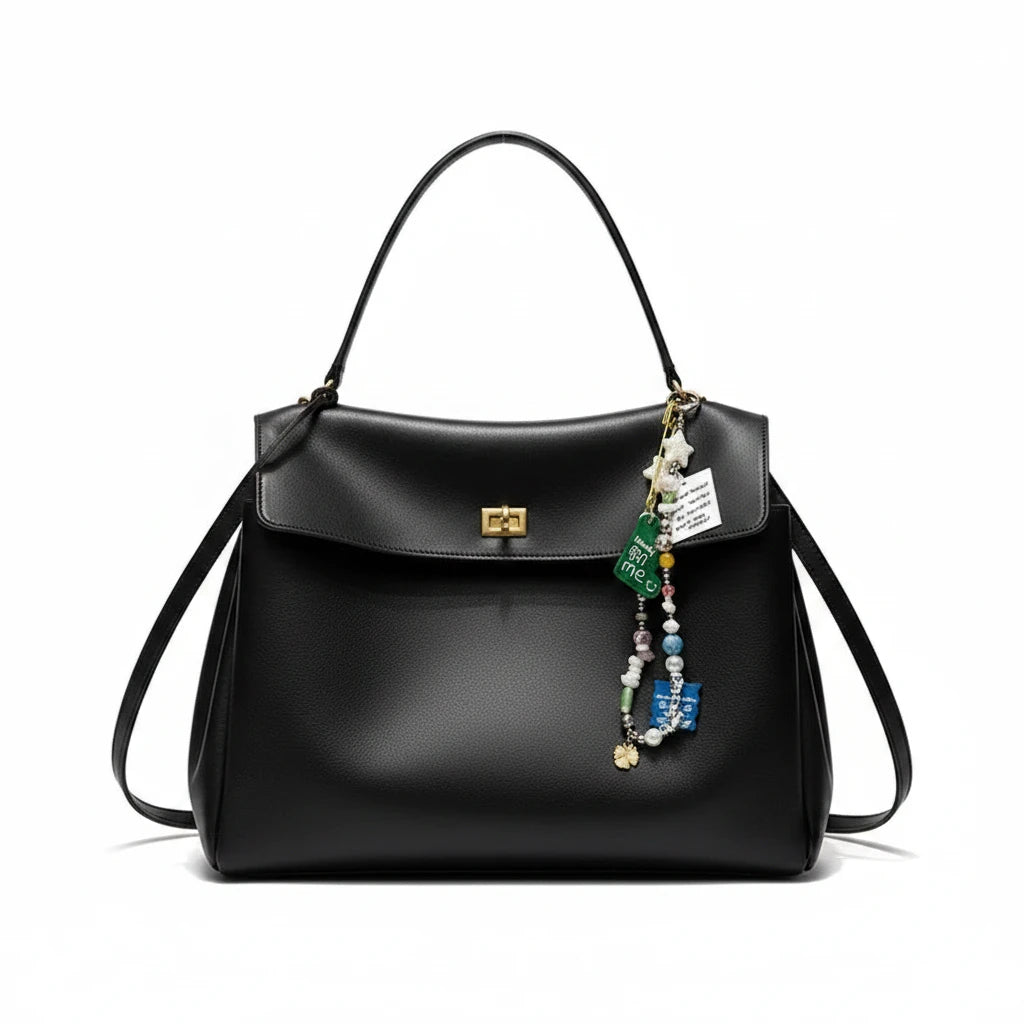 🍒Large capacity leather bag with lock for women's tote with advanced locking fashion high sensibility underarm bag that fits laptop smart casual accessory  Lock On To High Quality