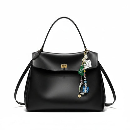 🍒Large capacity leather bag with lock for women's tote with advanced locking fashion high sensibility underarm bag that fits laptop smart casual accessory  Lock On To High Quality