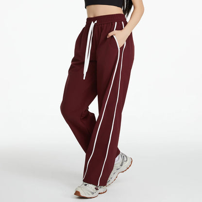 🍒Sportbroek vir vroue somer koel gemaklike los wye pype winddigte buitelug los gemaklike wyepypbroek gimnasiumklere mode: Sport Jou Styl