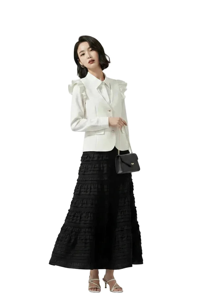 🍒Waist coat vest women black white female spring summer fashion female sleeveless jacket casual outerwear button down top You Will Be frilled With This